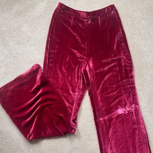 Red velvet reformation pants